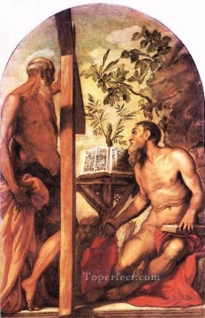 Tintoretto Painting - St Jerome and St Andrew Italian Renaissance Tintoretto